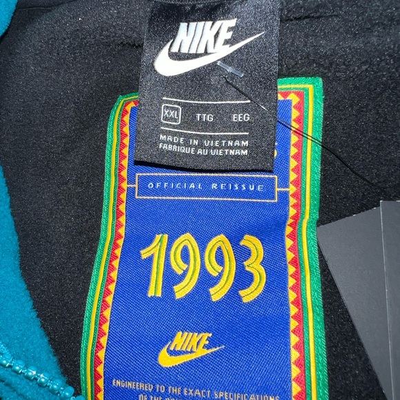 NIKE JUNGLE REISSUE JUNGLE FLEECE PULLOVER 1/4 ZIP MENS XXL CW1341-010 NWT - Picture 7 of 7